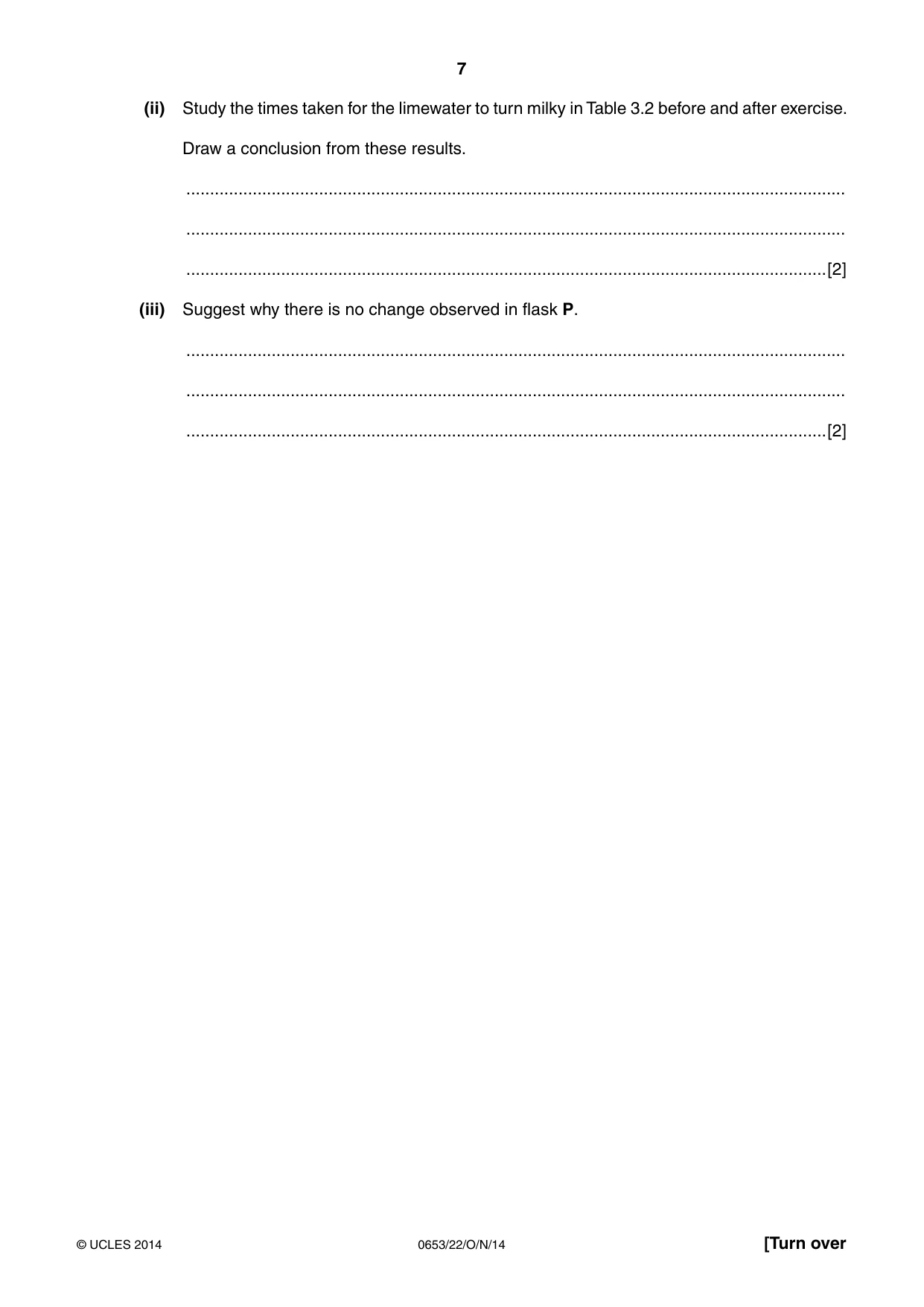 Cambridge IGCSE Science - Combined 0653 2014 Oct/Nov Paper 2 · Variant 2 question paper, page 7 of 20