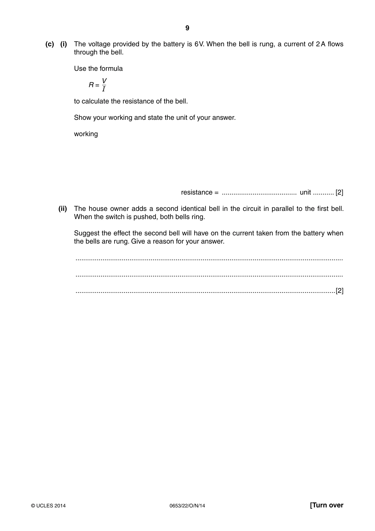 Cambridge IGCSE Science - Combined 0653 2014 Oct/Nov Paper 2 · Variant 2 question paper, page 9 of 20