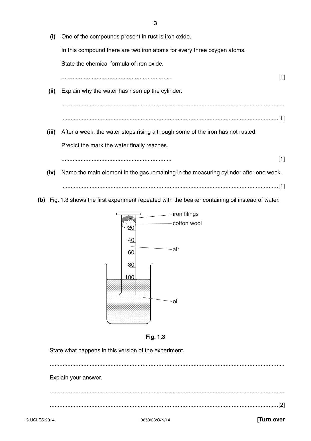 Cambridge IGCSE Science - Combined 0653 2014 Oct/Nov Paper 2 · Variant 3 question paper, page 3 of 24