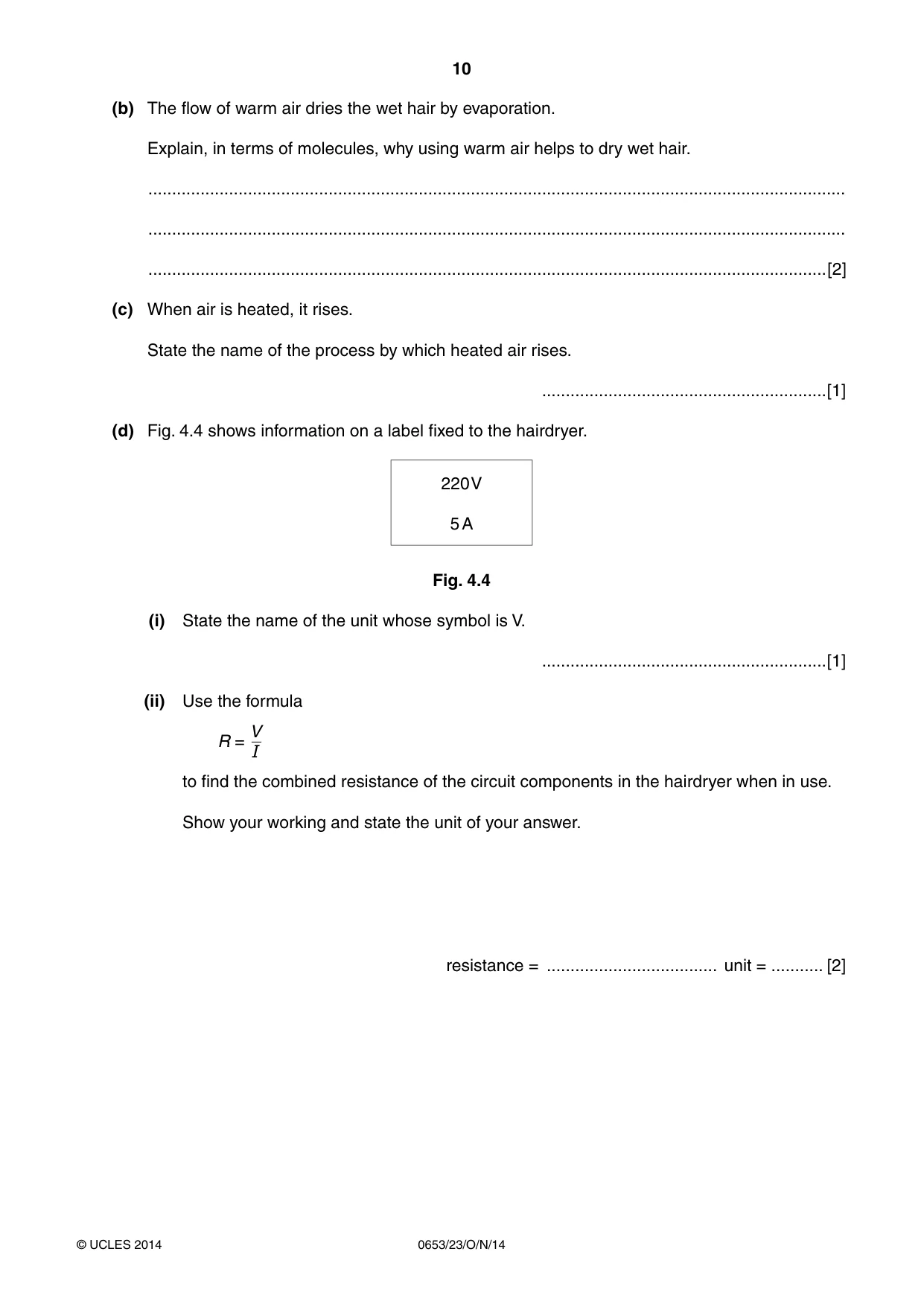 Cambridge IGCSE Science - Combined 0653 2014 Oct/Nov Paper 2 · Variant 3 question paper, page 10 of 24