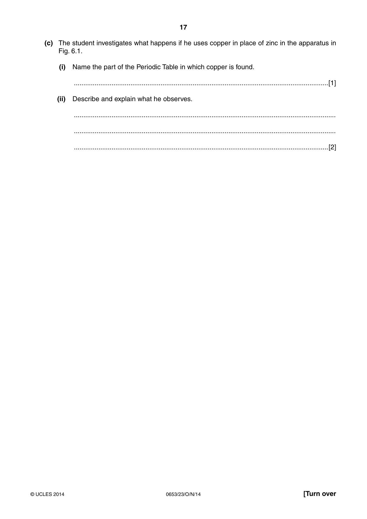 Cambridge IGCSE Science - Combined 0653 2014 Oct/Nov Paper 2 · Variant 3 question paper, page 17 of 24