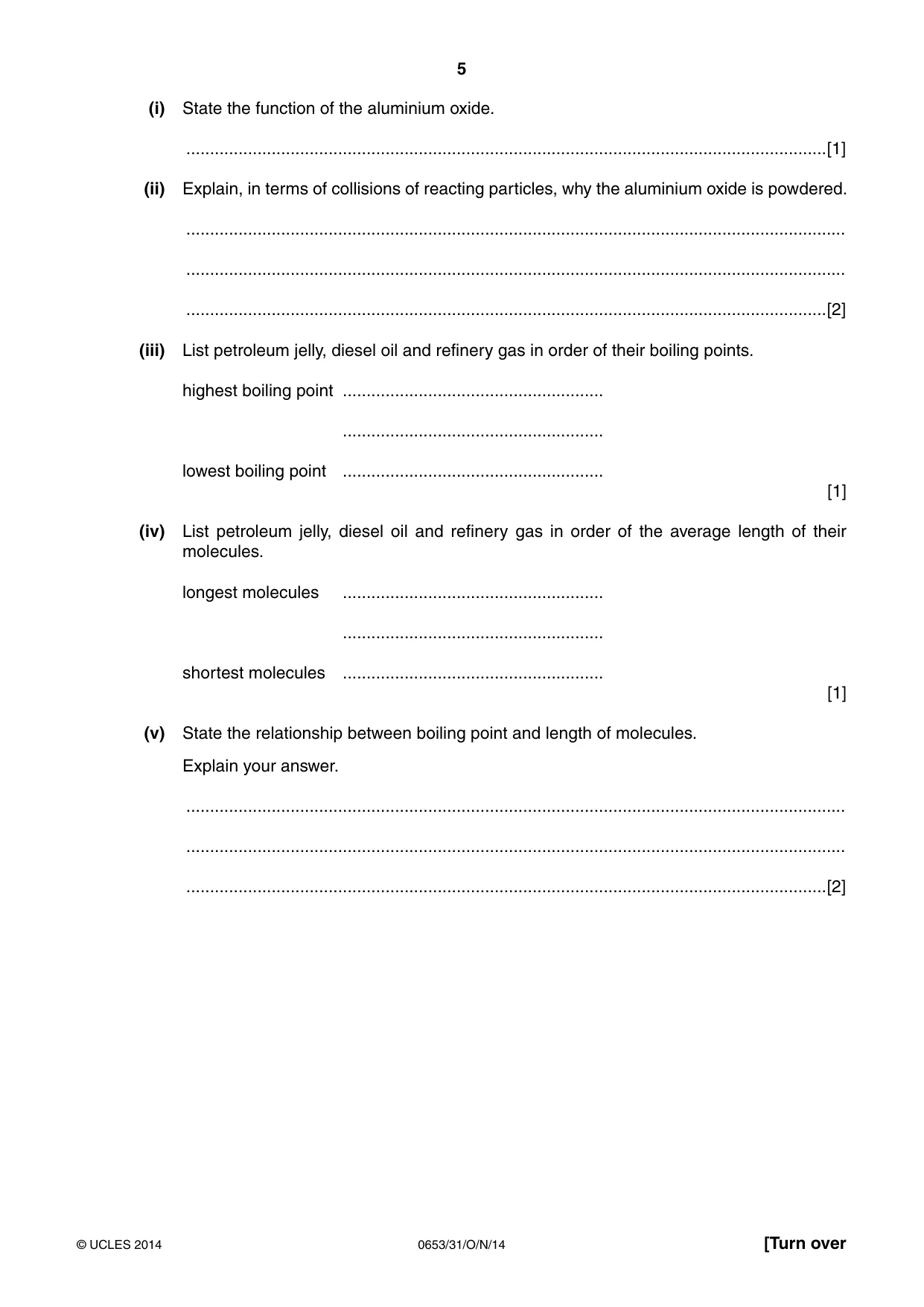 Cambridge IGCSE Science - Combined 0653 2014 Oct/Nov Paper 3 · Variant 1 question paper, page 5 of 24