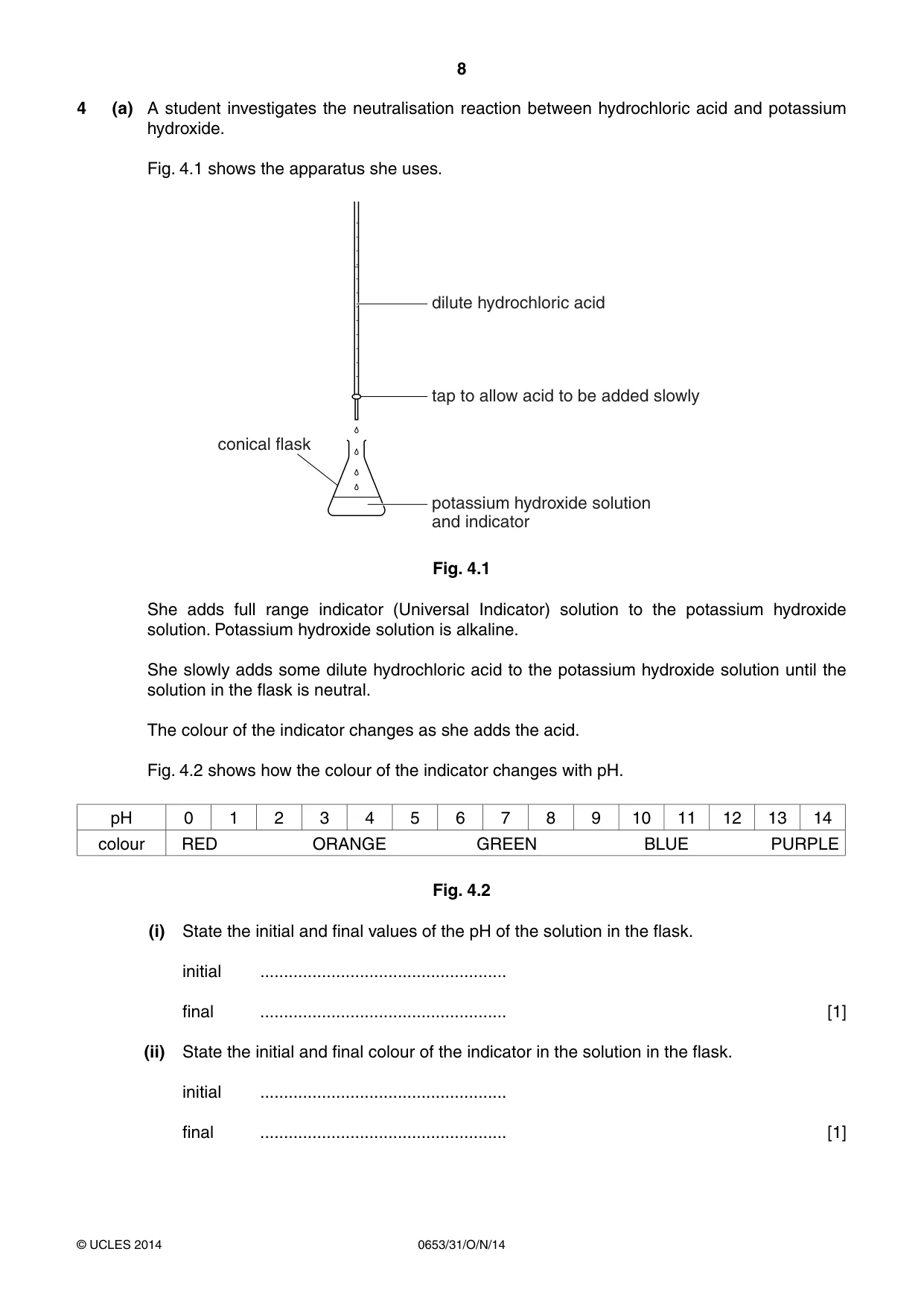 Cambridge IGCSE Science - Combined 0653 2014 Oct/Nov Paper 3 · Variant 1 question paper, page 8 of 24