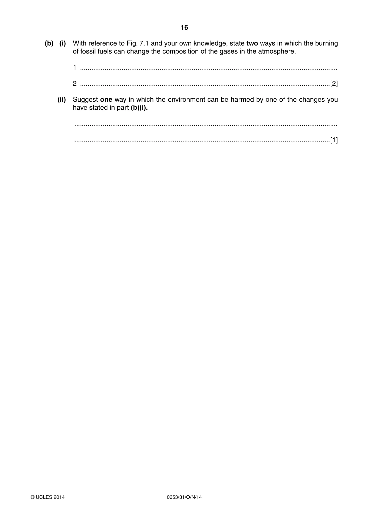 Cambridge IGCSE Science - Combined 0653 2014 Oct/Nov Paper 3 · Variant 1 question paper, page 16 of 24