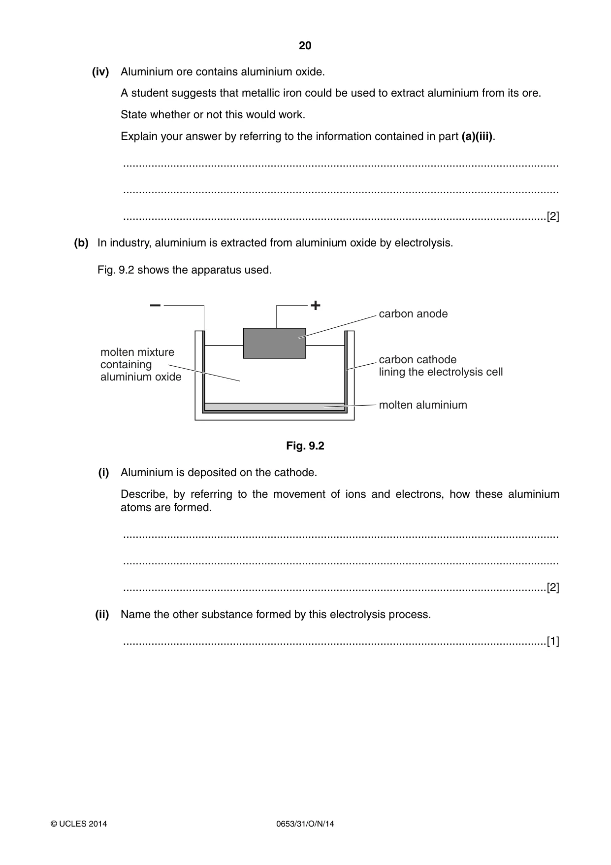 Cambridge IGCSE Science - Combined 0653 2014 Oct/Nov Paper 3 · Variant 1 question paper, page 20 of 24