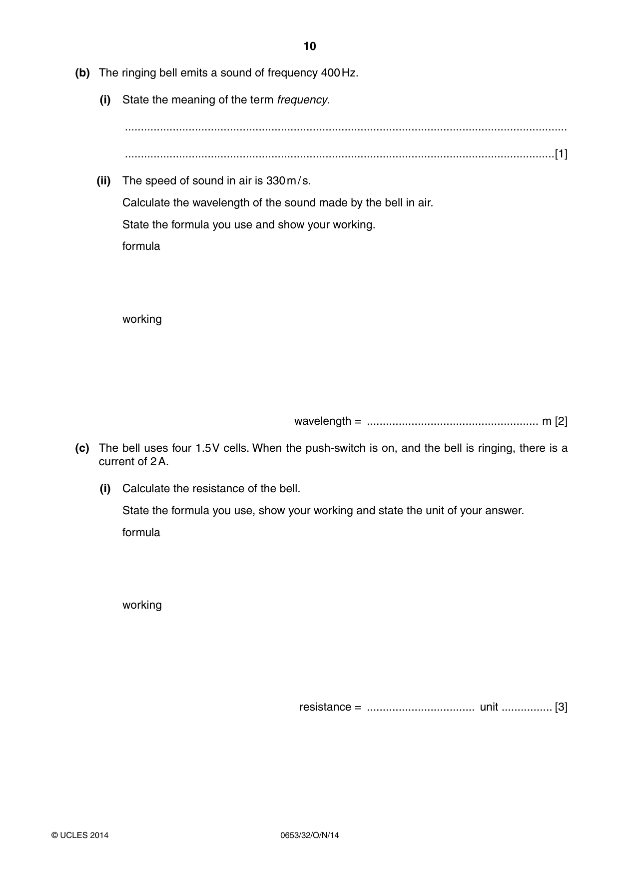 Cambridge IGCSE Science - Combined 0653 2014 Oct/Nov Paper 3 · Variant 2 question paper, page 10 of 24