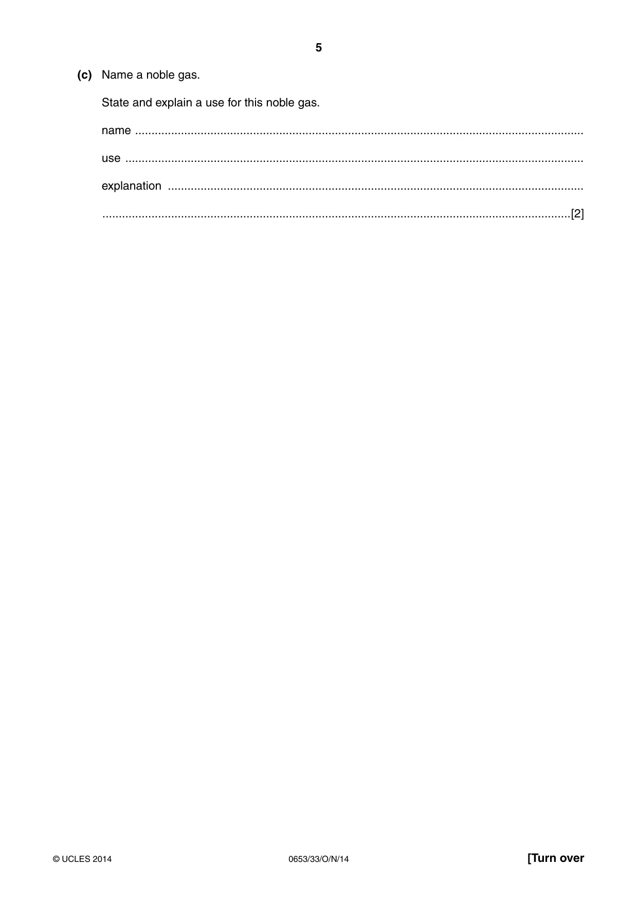 Cambridge IGCSE Science - Combined 0653 2014 Oct/Nov Paper 3 · Variant 3 question paper, page 5 of 24