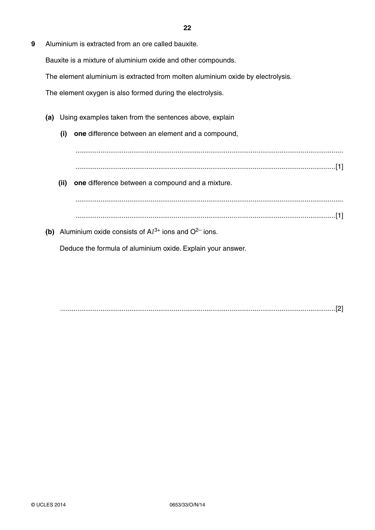 Cambridge IGCSE Science - Combined 0653 2014 Oct/Nov Paper 3 · Variant 3 question paper, page 22 of 24