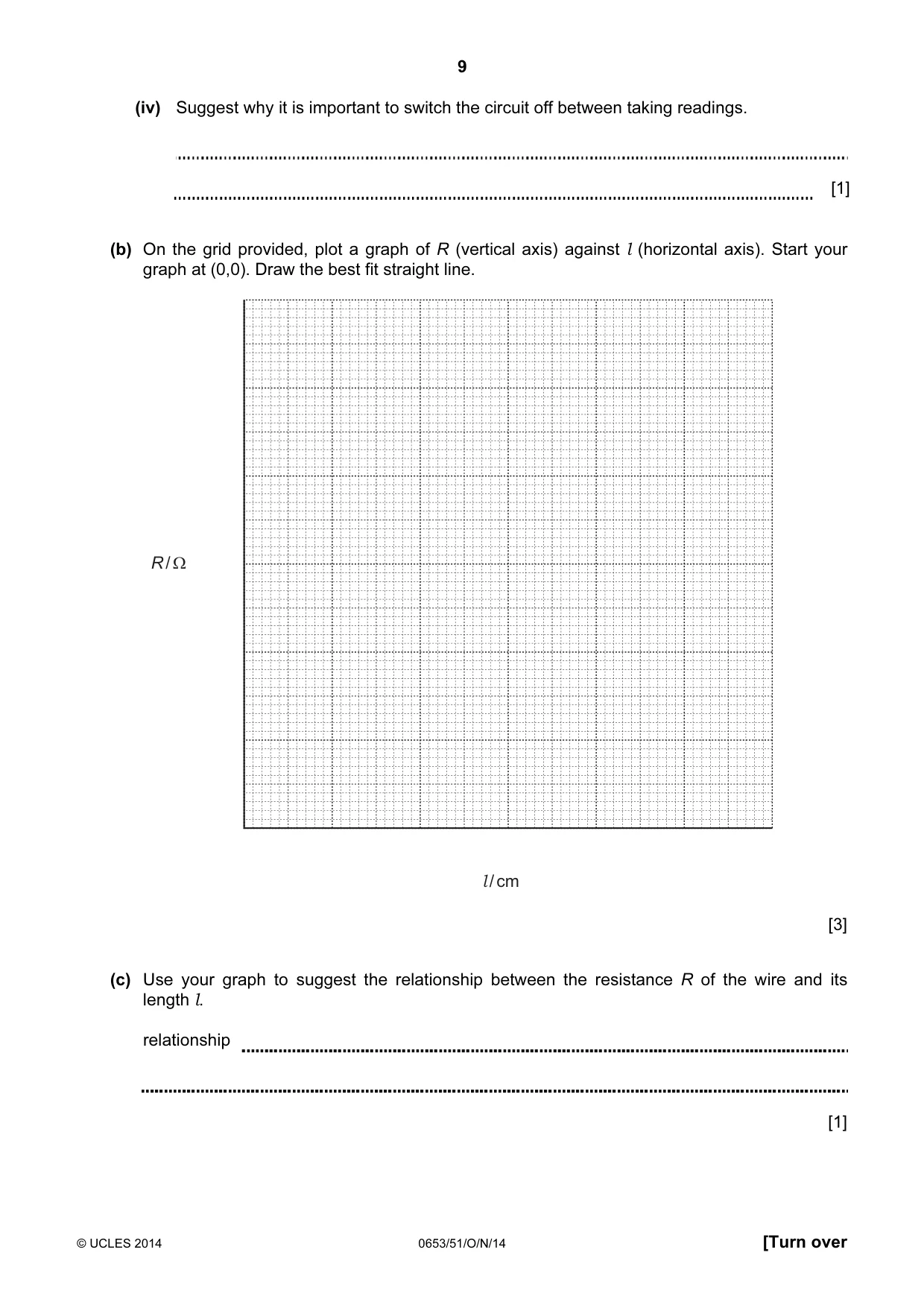 Cambridge IGCSE Science - Combined 0653 2014 Oct/Nov Paper 5 · Variant 1 question paper, page 9 of 12