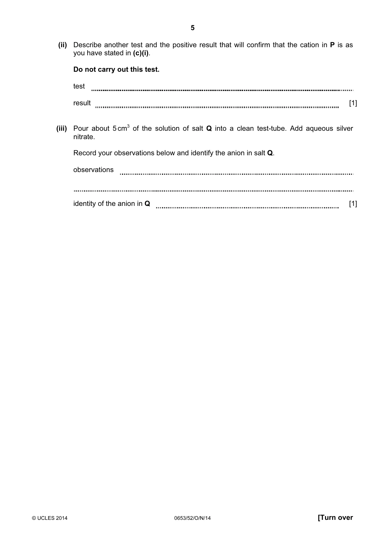 Cambridge IGCSE Science - Combined 0653 2014 Oct/Nov Paper 5 · Variant 2 question paper, page 5 of 8