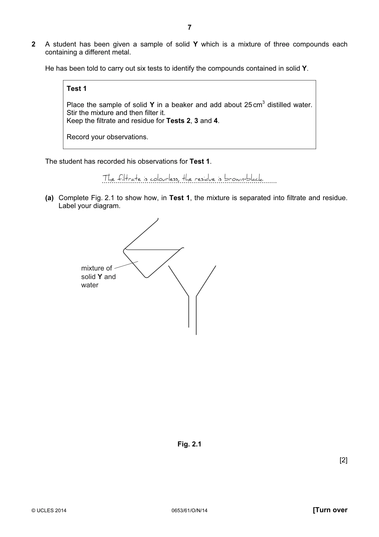 Cambridge IGCSE Science - Combined 0653 2014 Oct/Nov Paper 6 · Variant 1 question paper, page 7 of 24