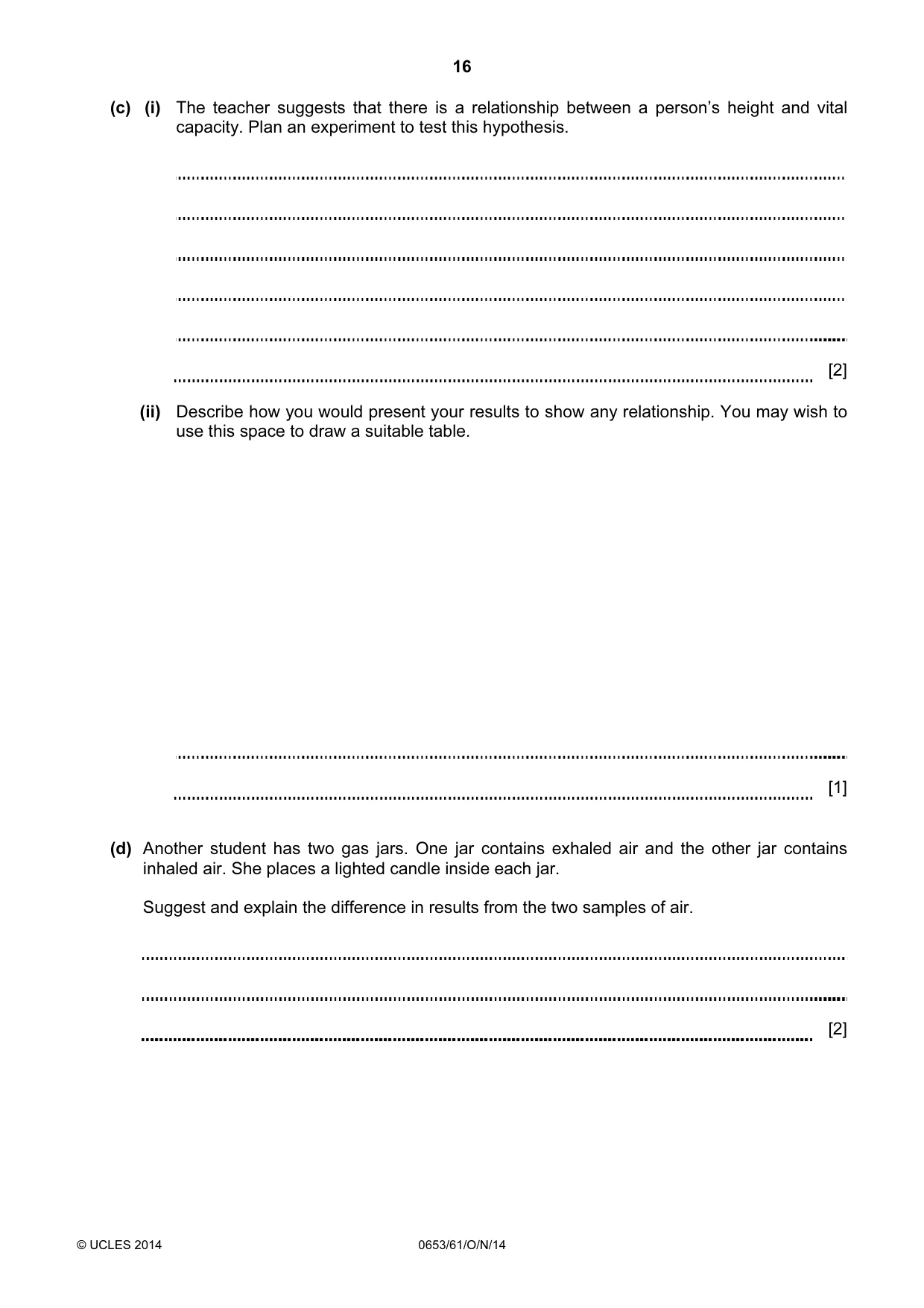 Cambridge IGCSE Science - Combined 0653 2014 Oct/Nov Paper 6 · Variant 1 question paper, page 16 of 24