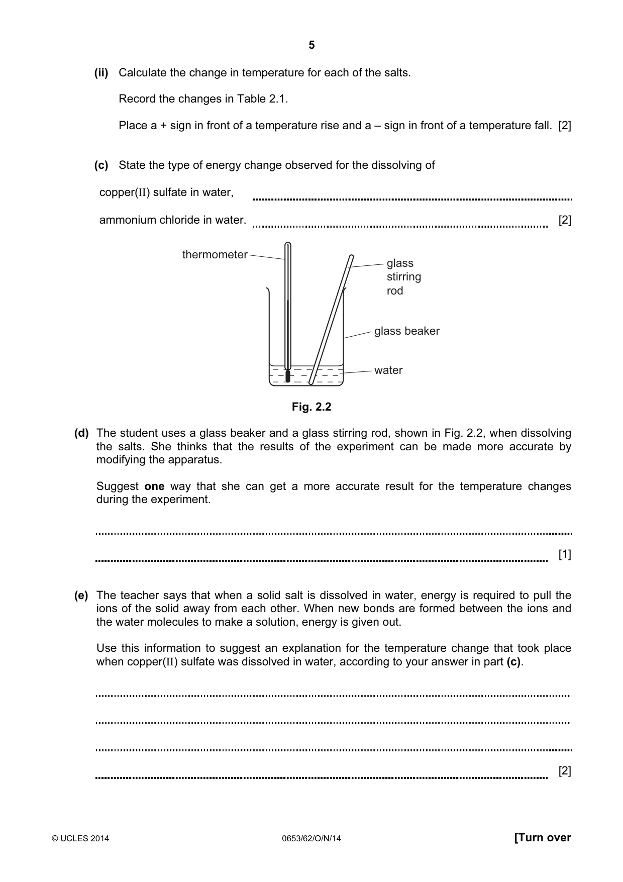 Cambridge IGCSE Science - Combined 0653 2014 Oct/Nov Paper 6 · Variant 2 question paper, page 5 of 16