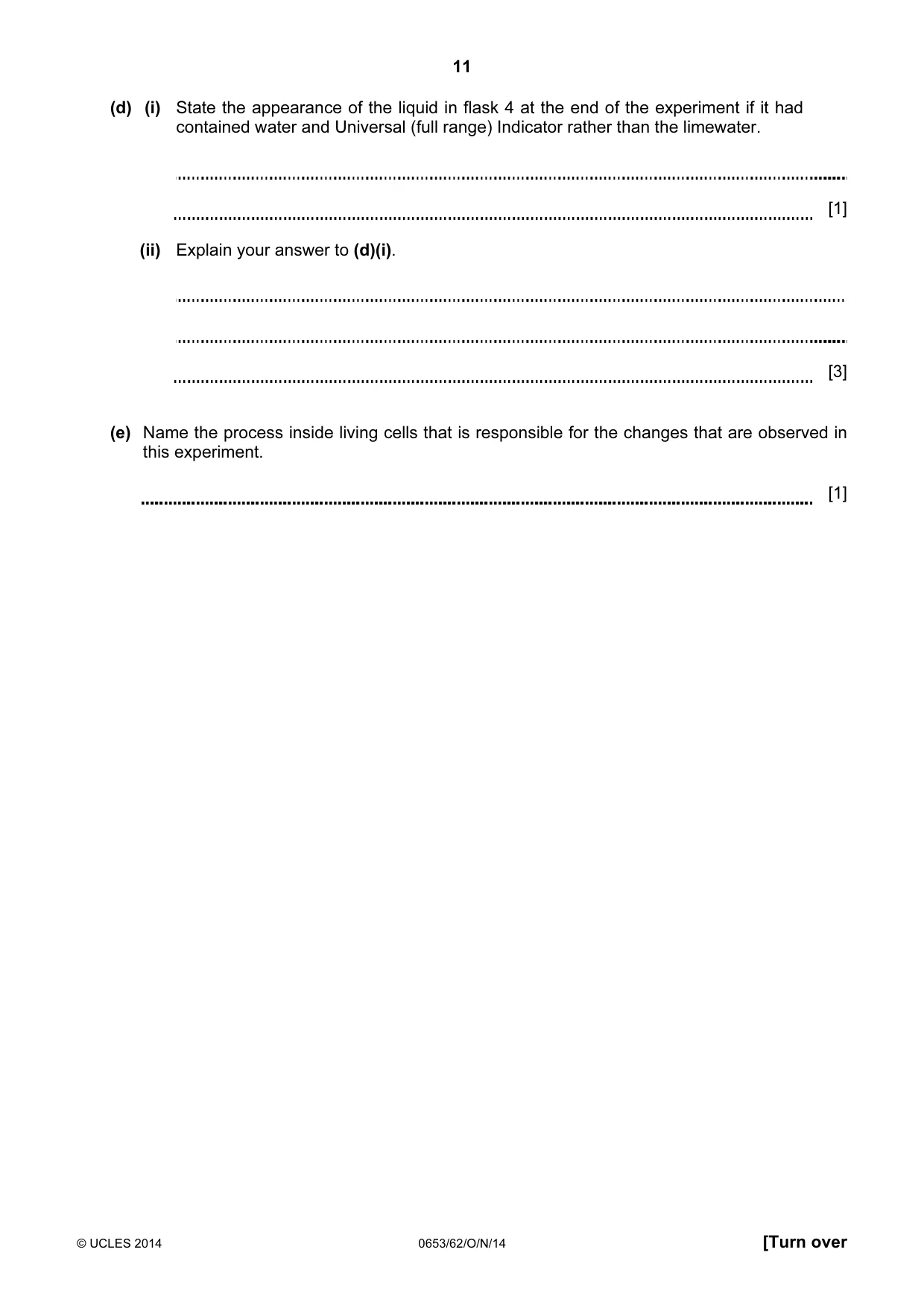 Cambridge IGCSE Science - Combined 0653 2014 Oct/Nov Paper 6 · Variant 2 question paper, page 11 of 16