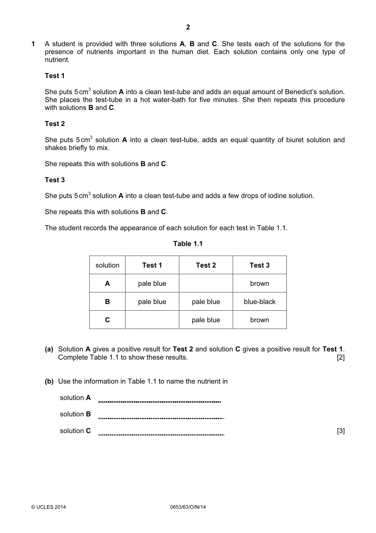Cambridge IGCSE Science - Combined 0653 2014 Oct/Nov Paper 6 · Variant 3 question paper, page 2 of 20
