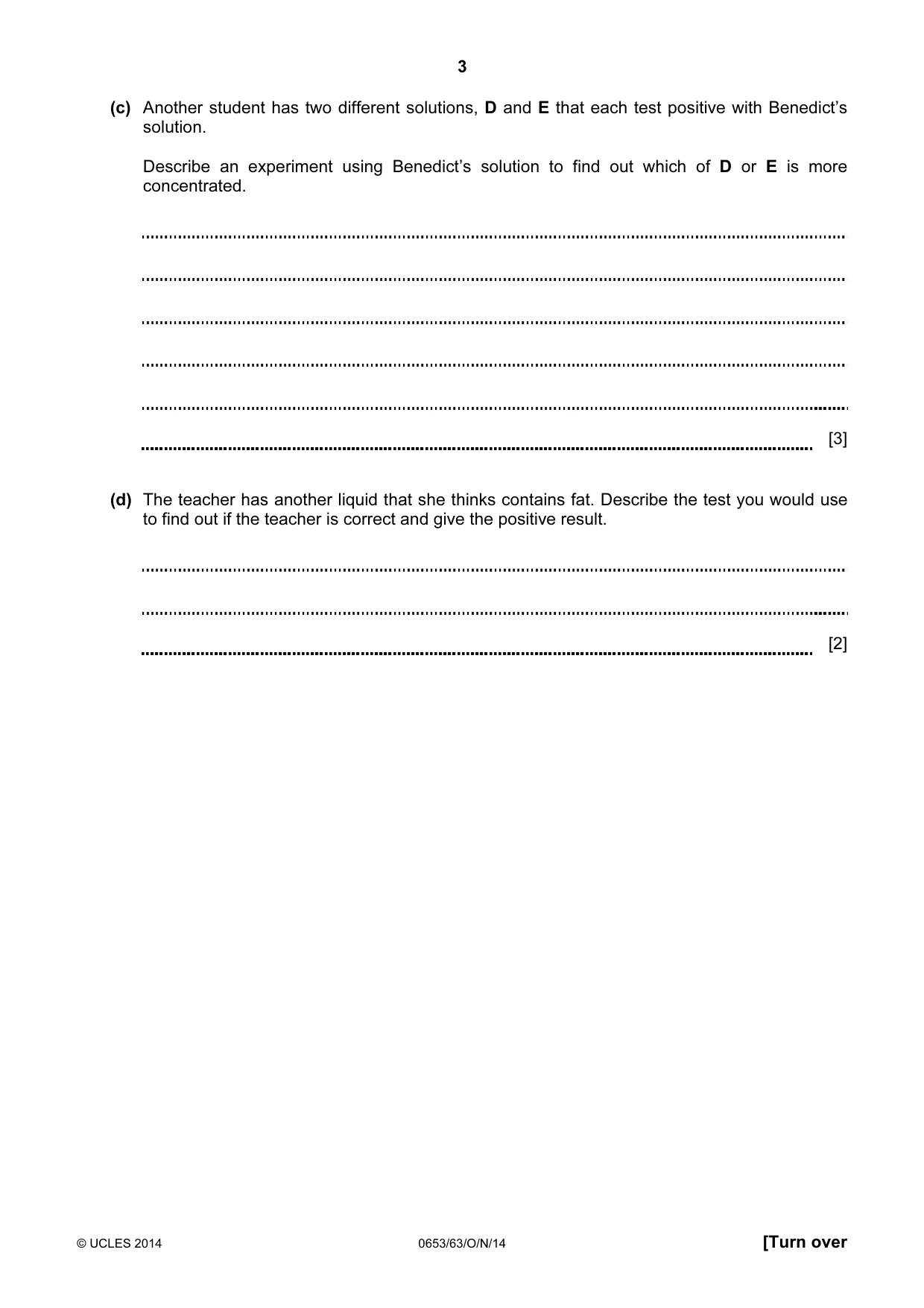 Cambridge IGCSE Science - Combined 0653 2014 Oct/Nov Paper 6 · Variant 3 question paper, page 3 of 20
