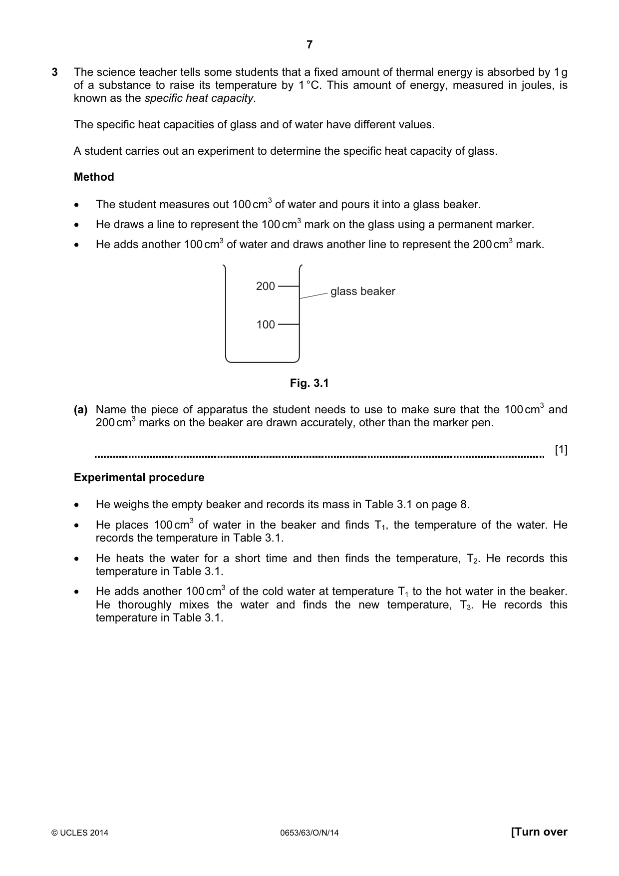 Cambridge IGCSE Science - Combined 0653 2014 Oct/Nov Paper 6 · Variant 3 question paper, page 7 of 20