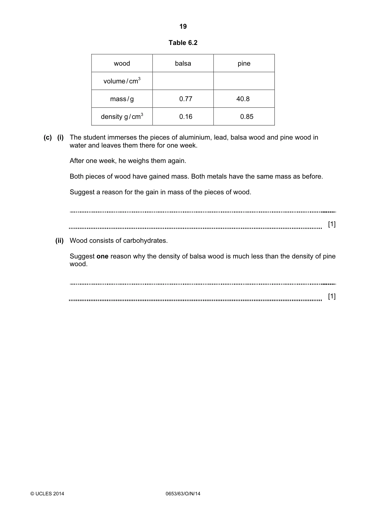 Cambridge IGCSE Science - Combined 0653 2014 Oct/Nov Paper 6 · Variant 3 question paper, page 19 of 20
