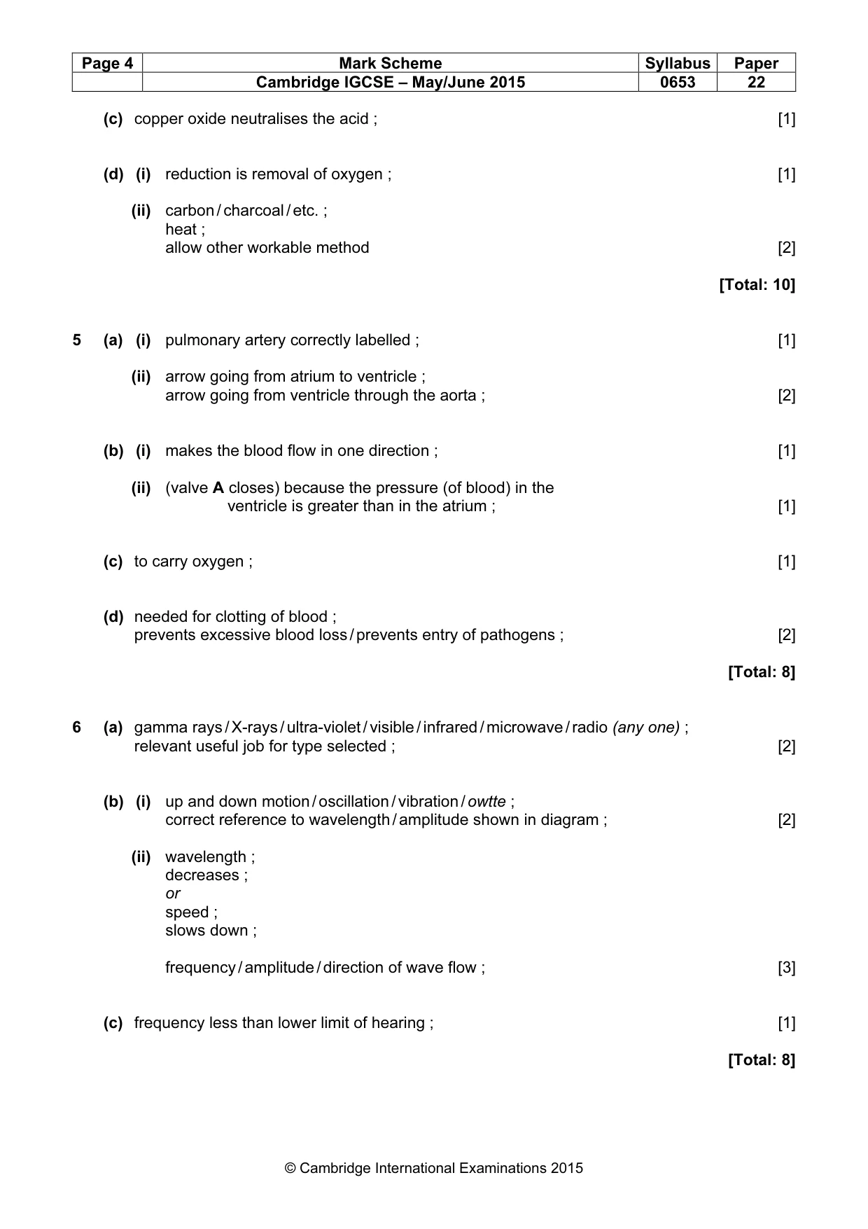 Mark scheme, page 4 of 6