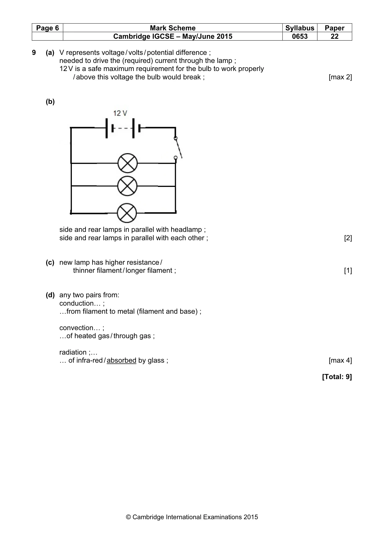Mark scheme, page 6 of 6