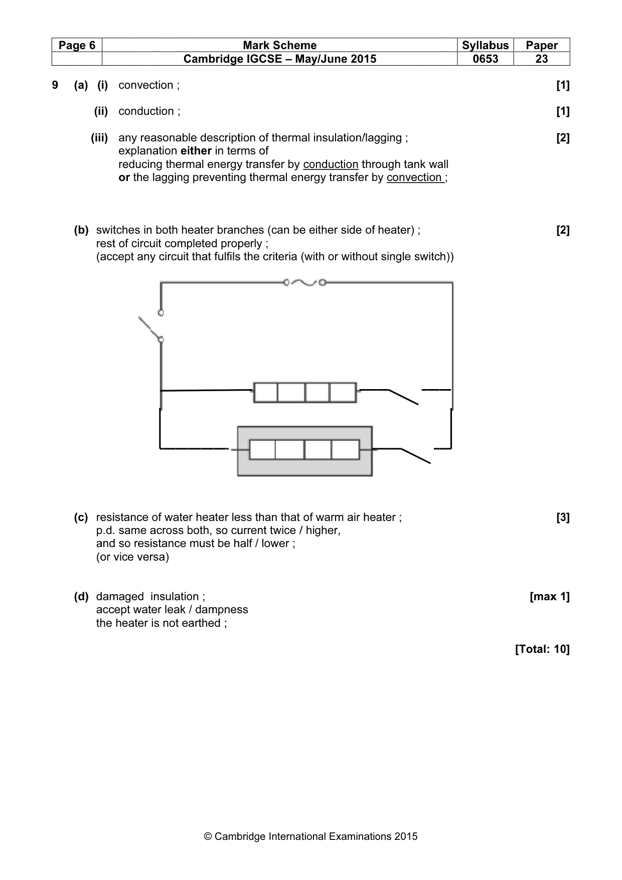 Mark scheme, page 6 of 6