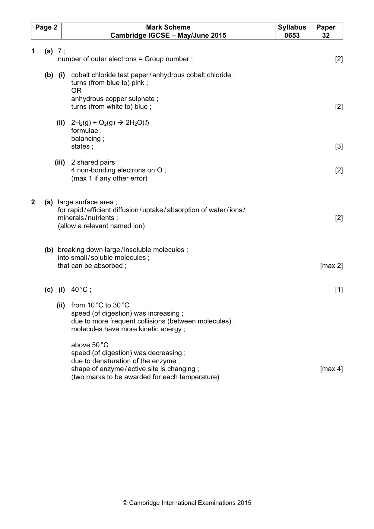 Mark scheme, page 2 of 6