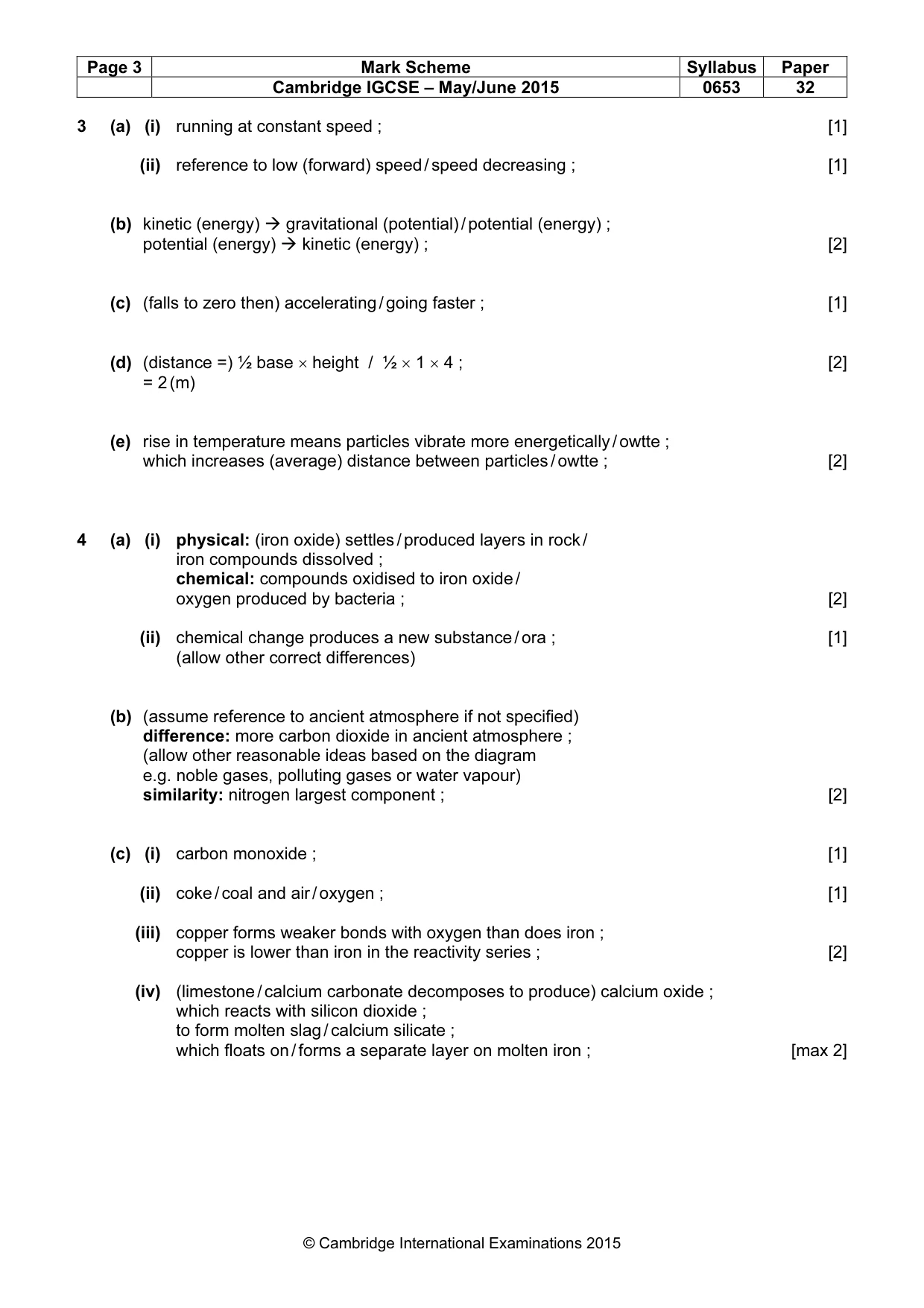 Mark scheme, page 3 of 6