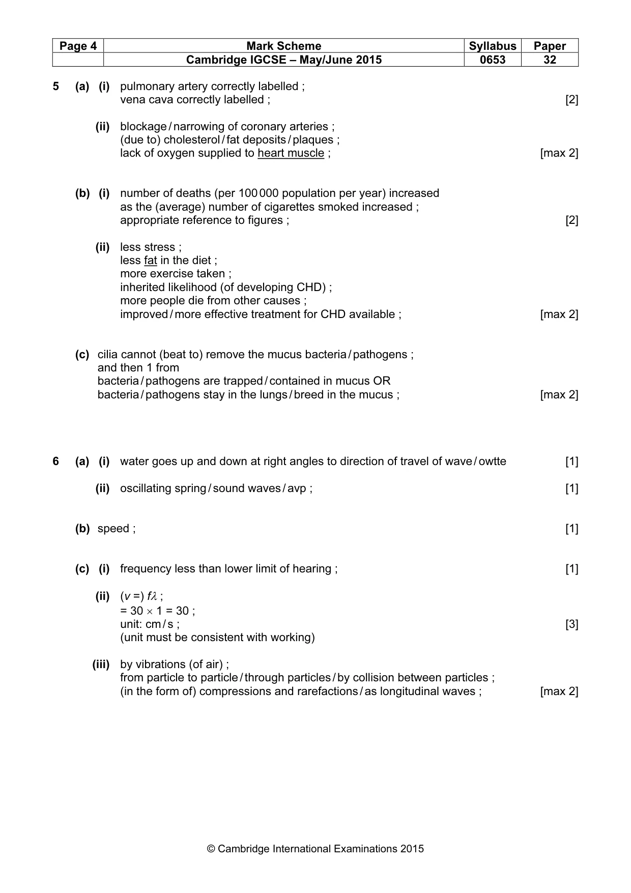 Mark scheme, page 4 of 6