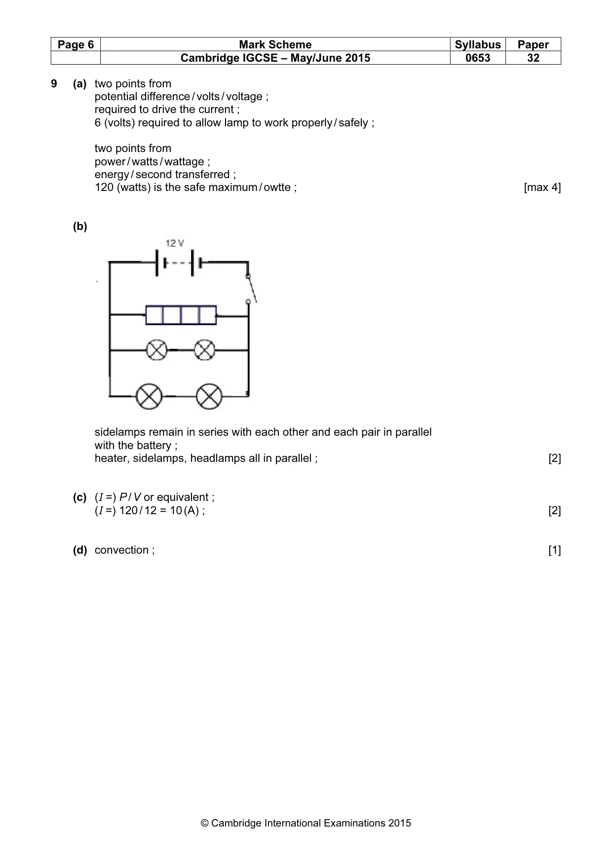 Mark scheme, page 6 of 6