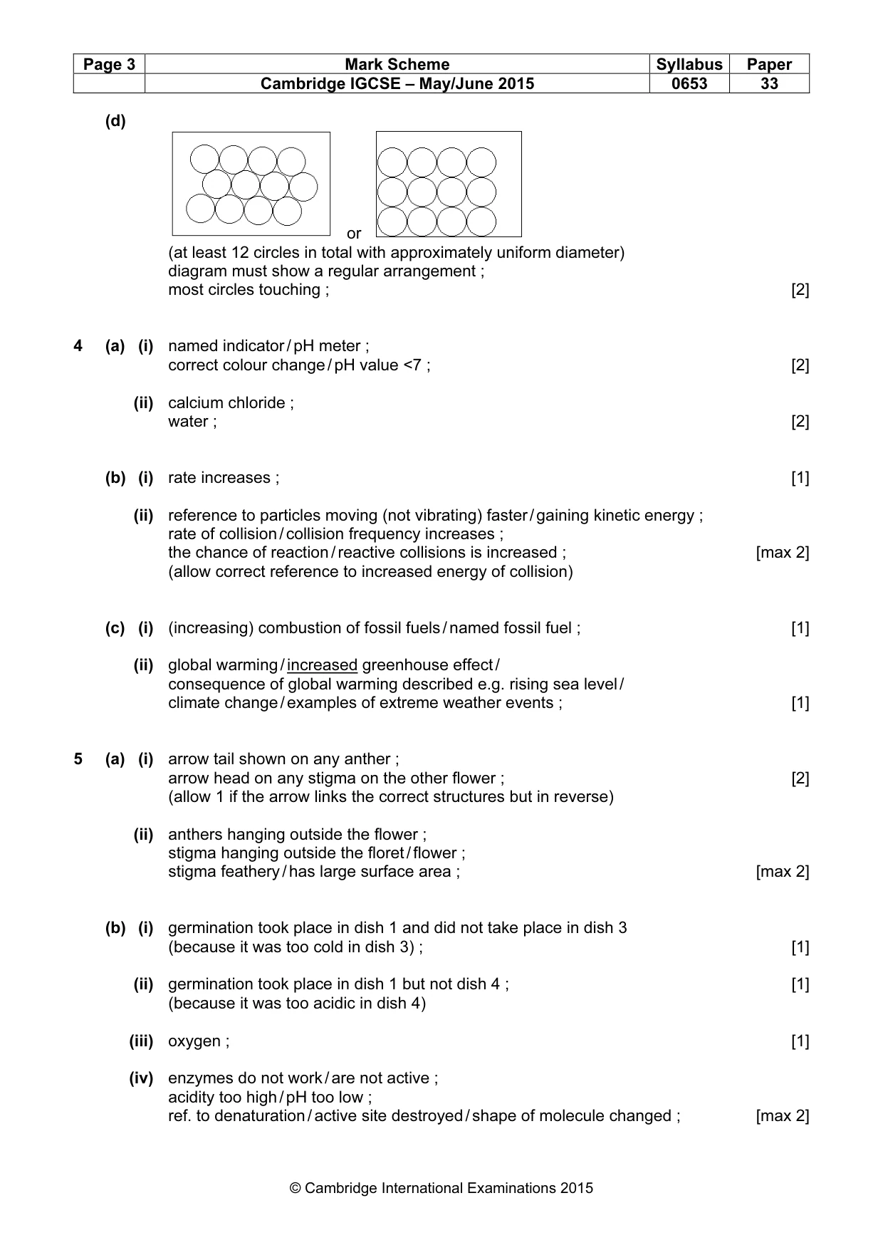 Mark scheme, page 3 of 5