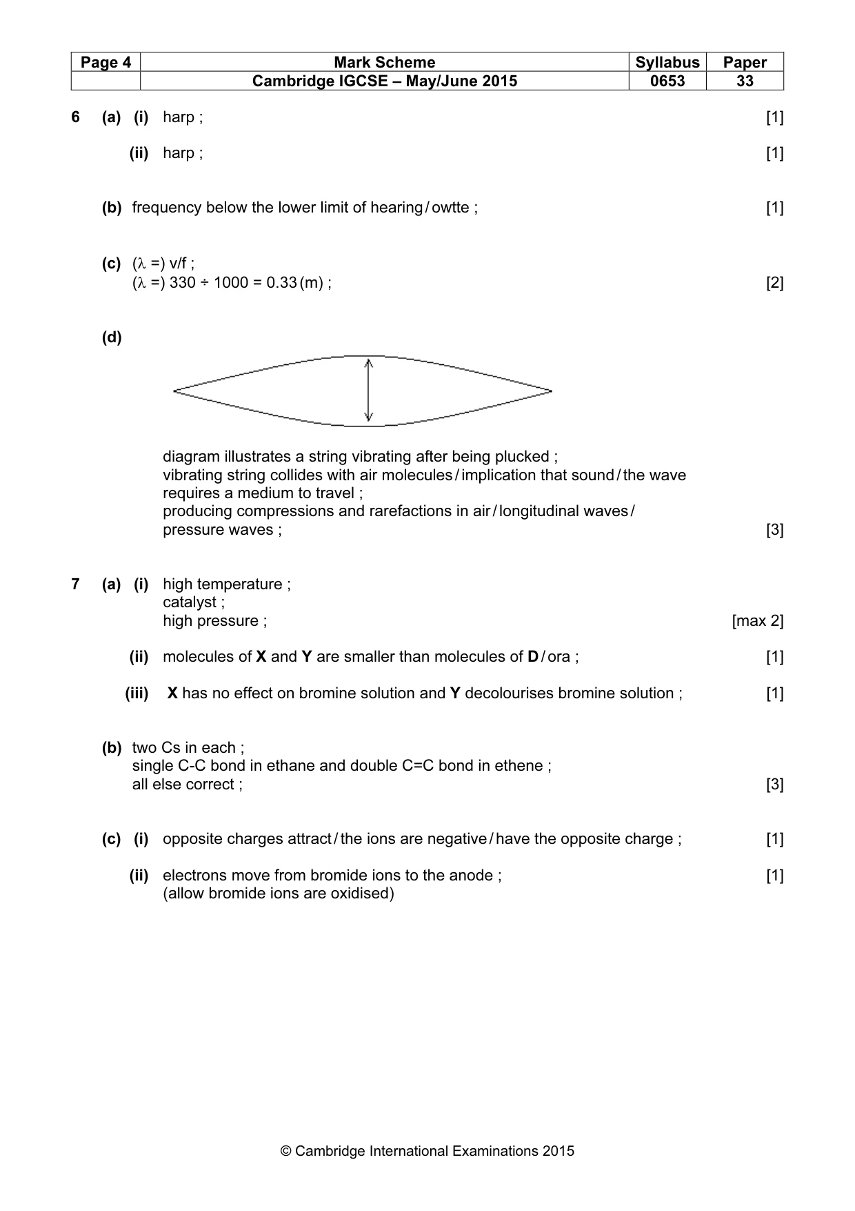Mark scheme, page 4 of 5