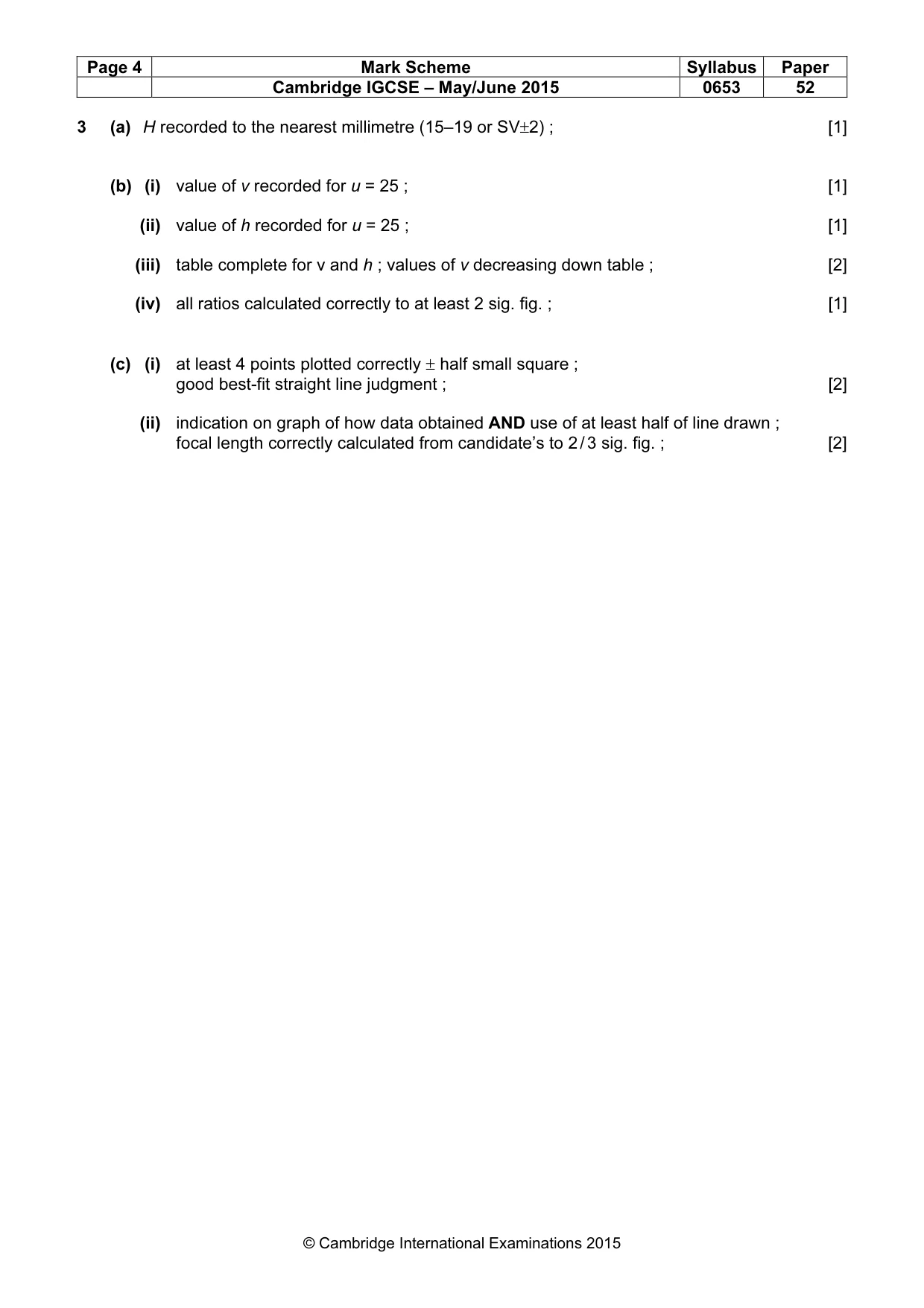 Mark scheme, page 4 of 4