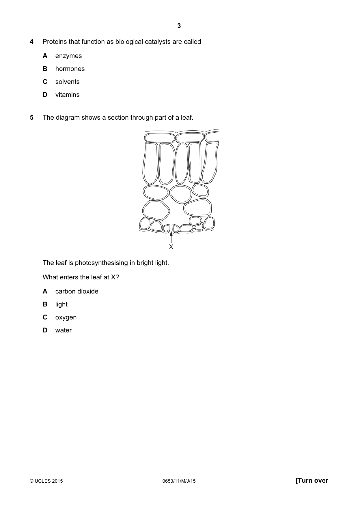 Cambridge IGCSE Science - Combined 0653 2015 May/June Paper 1 · Variant 1 question paper, page 3 of 20