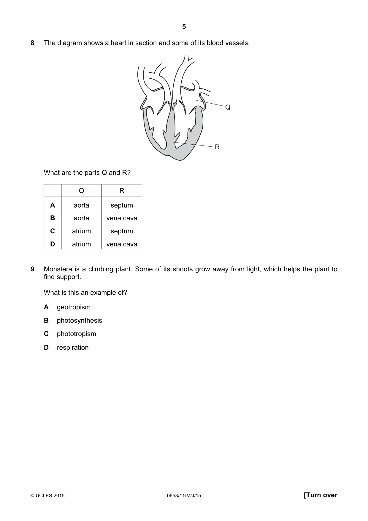 Cambridge IGCSE Science - Combined 0653 2015 May/June Paper 1 · Variant 1 question paper, page 5 of 20
