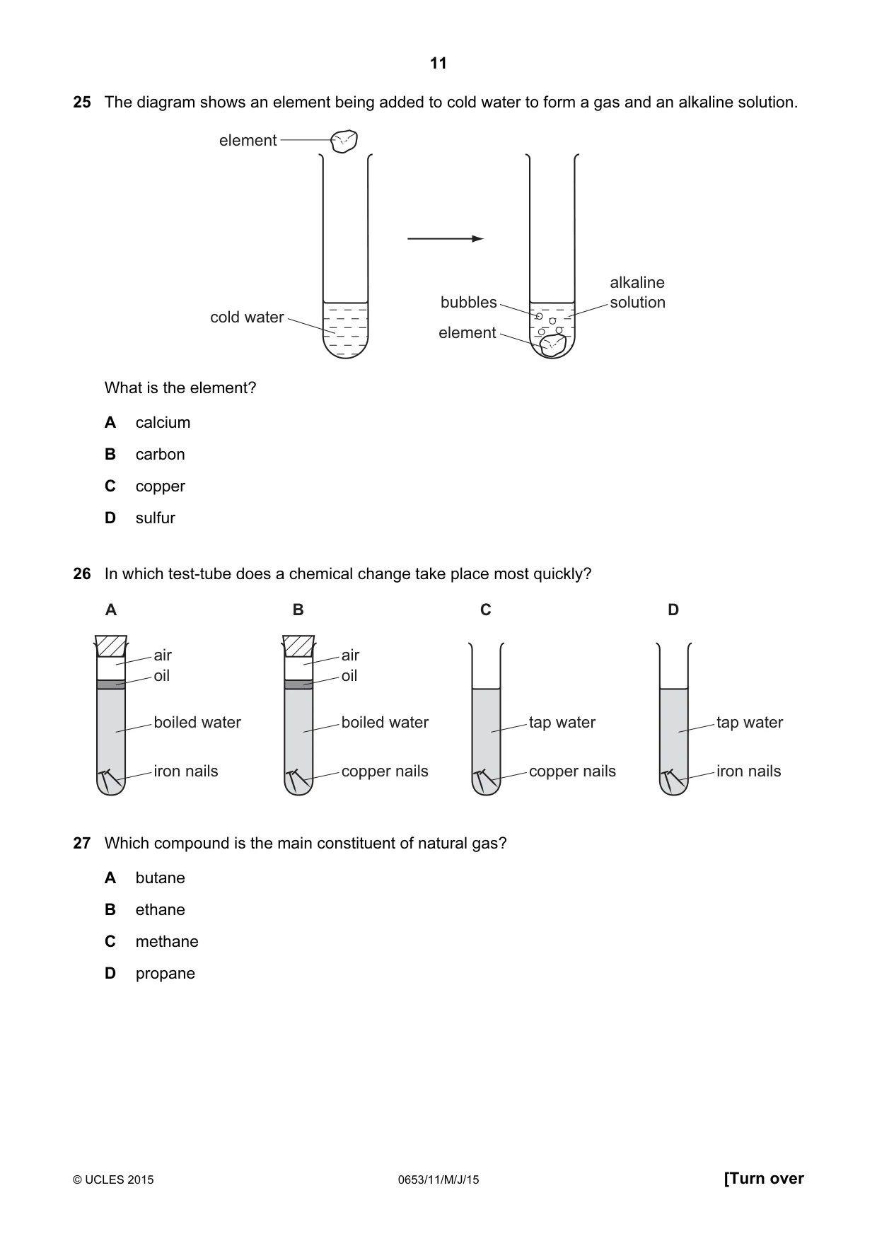 Cambridge IGCSE Science - Combined 0653 2015 May/June Paper 1 · Variant 1 question paper, page 11 of 20