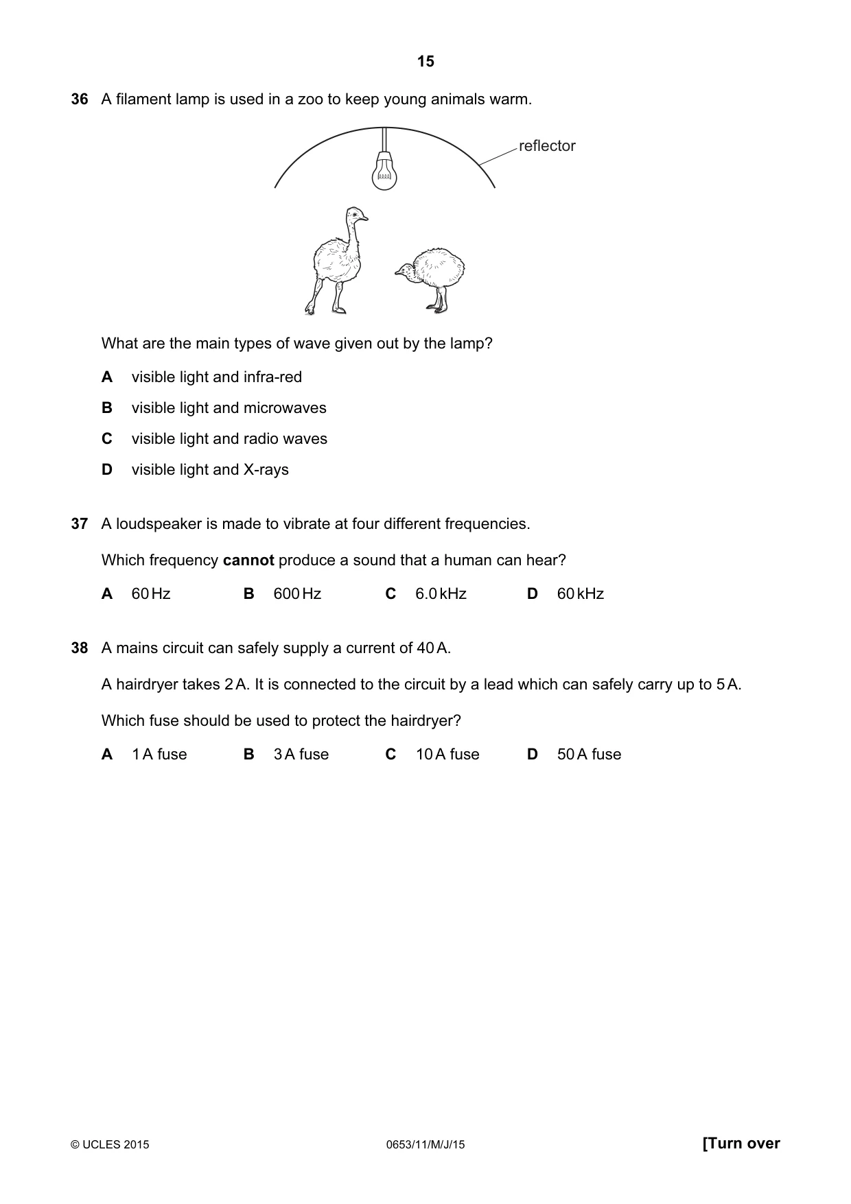 Cambridge IGCSE Science - Combined 0653 2015 May/June Paper 1 · Variant 1 question paper, page 15 of 20