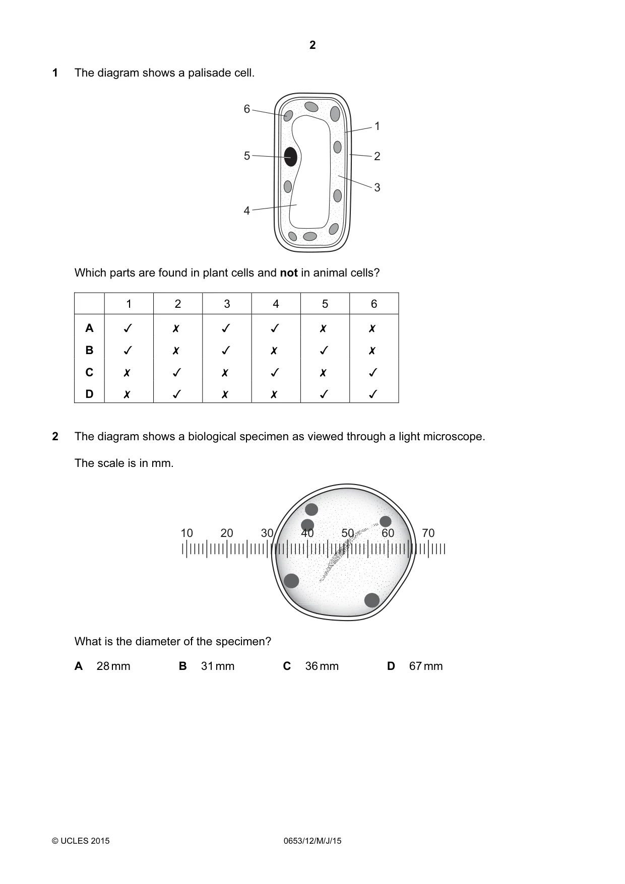 Cambridge IGCSE Science - Combined 0653 2015 May/June Paper 1 · Variant 2 question paper, page 2 of 20