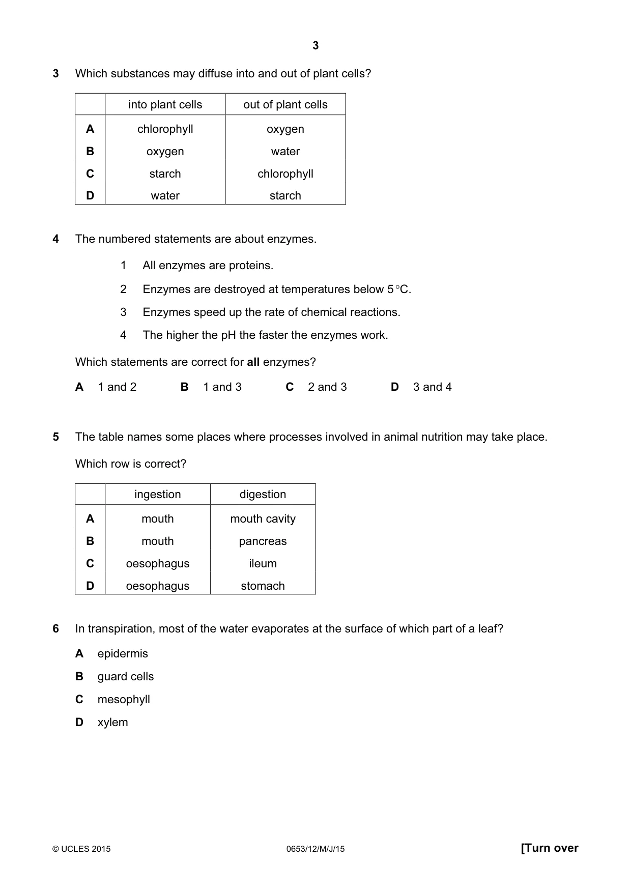 Cambridge IGCSE Science - Combined 0653 2015 May/June Paper 1 · Variant 2 question paper, page 3 of 20