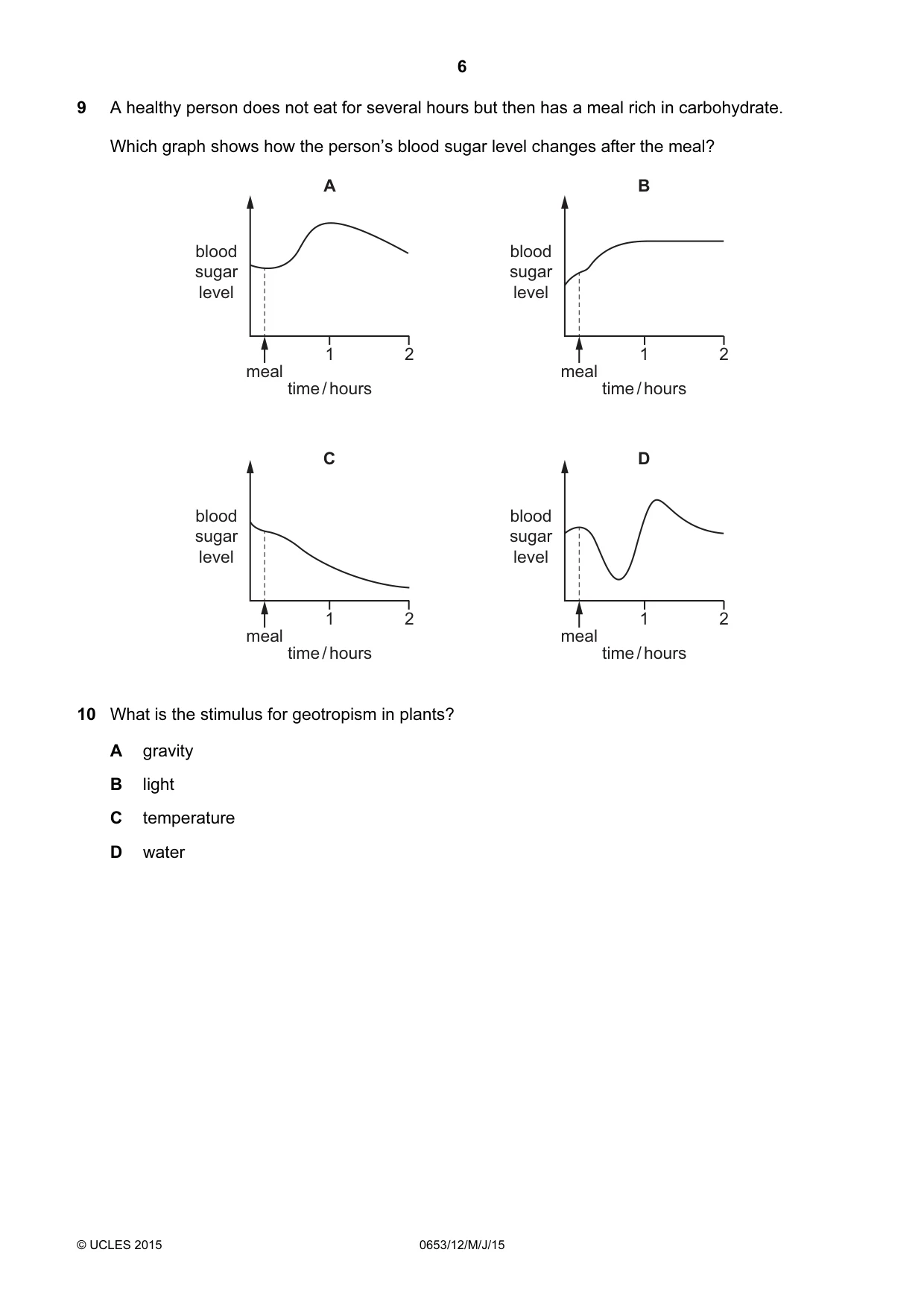 Cambridge IGCSE Science - Combined 0653 2015 May/June Paper 1 · Variant 2 question paper, page 6 of 20