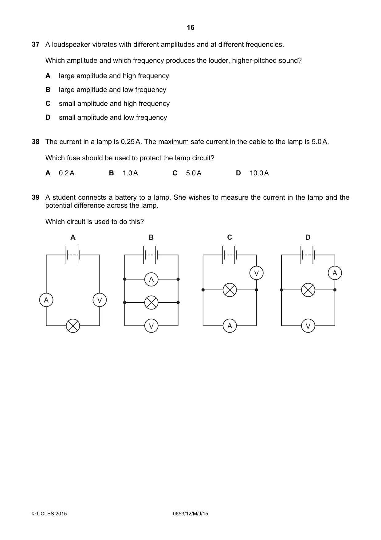 Cambridge IGCSE Science - Combined 0653 2015 May/June Paper 1 · Variant 2 question paper, page 16 of 20