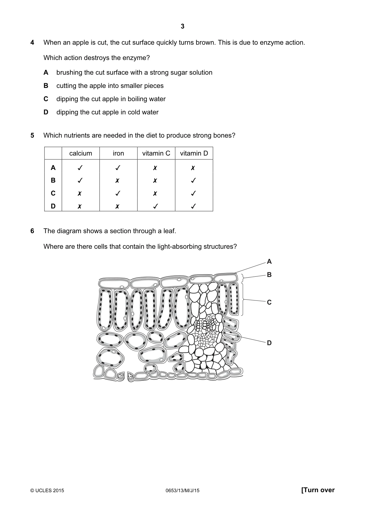 Cambridge IGCSE Science - Combined 0653 2015 May/June Paper 1 · Variant 3 question paper, page 3 of 16