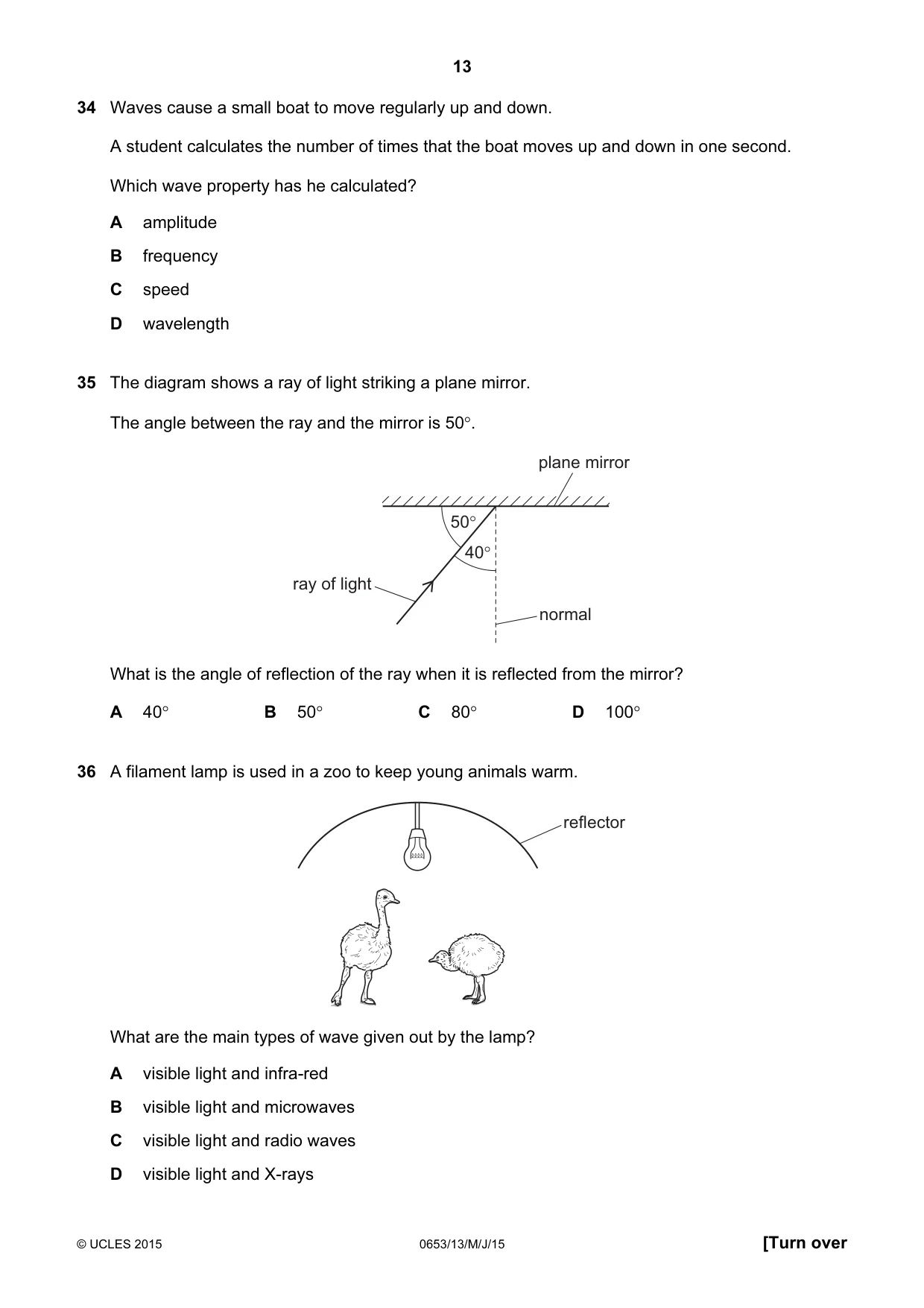 Cambridge IGCSE Science - Combined 0653 2015 May/June Paper 1 · Variant 3 question paper, page 13 of 16