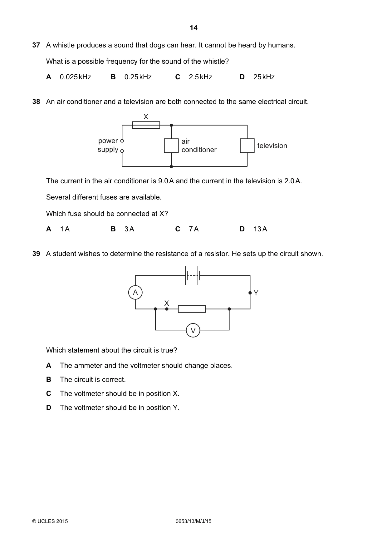 Cambridge IGCSE Science - Combined 0653 2015 May/June Paper 1 · Variant 3 question paper, page 14 of 16
