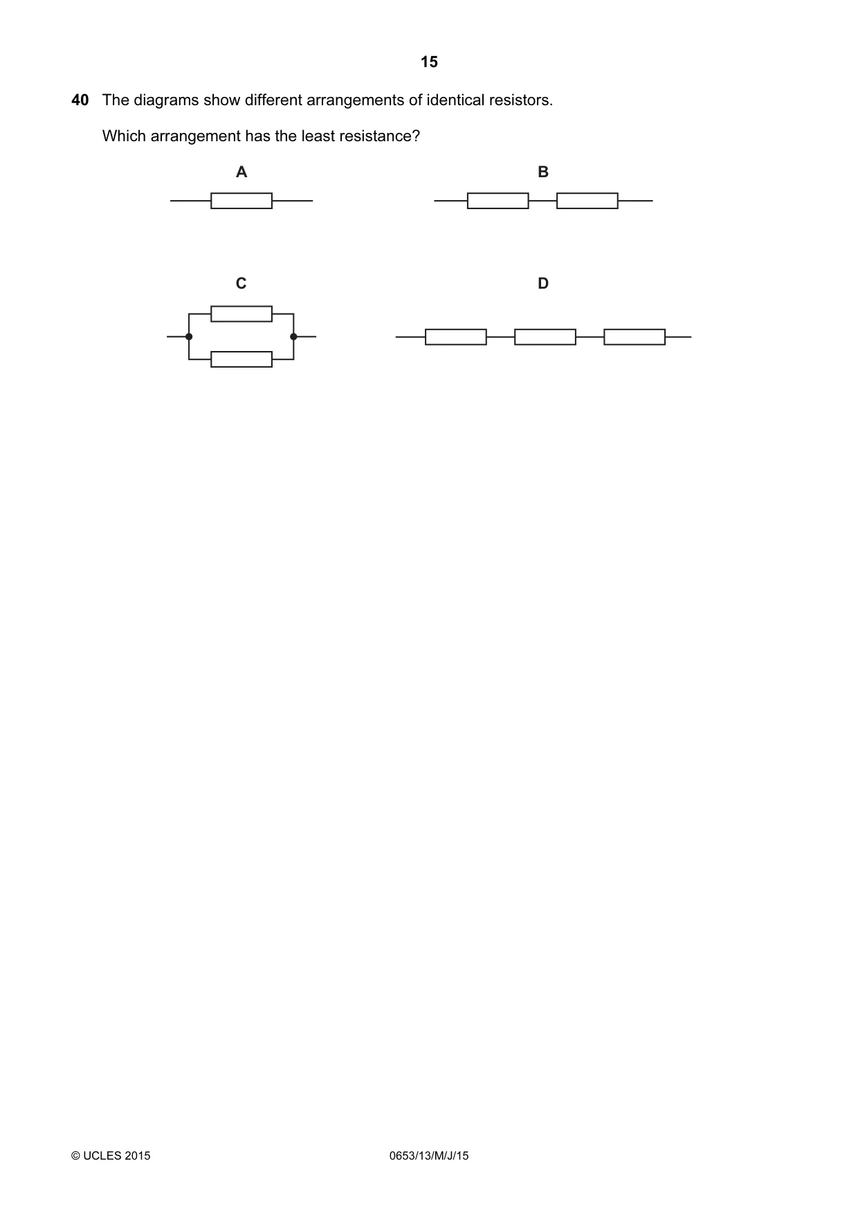 Cambridge IGCSE Science - Combined 0653 2015 May/June Paper 1 · Variant 3 question paper, page 15 of 16