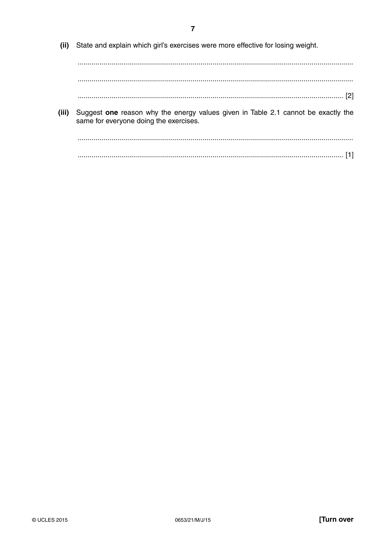 Cambridge IGCSE Science - Combined 0653 2015 May/June Paper 2 · Variant 1 question paper, page 7 of 24