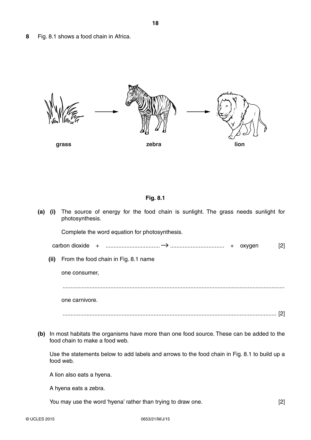 Cambridge IGCSE Science - Combined 0653 2015 May/June Paper 2 · Variant 1 question paper, page 18 of 24