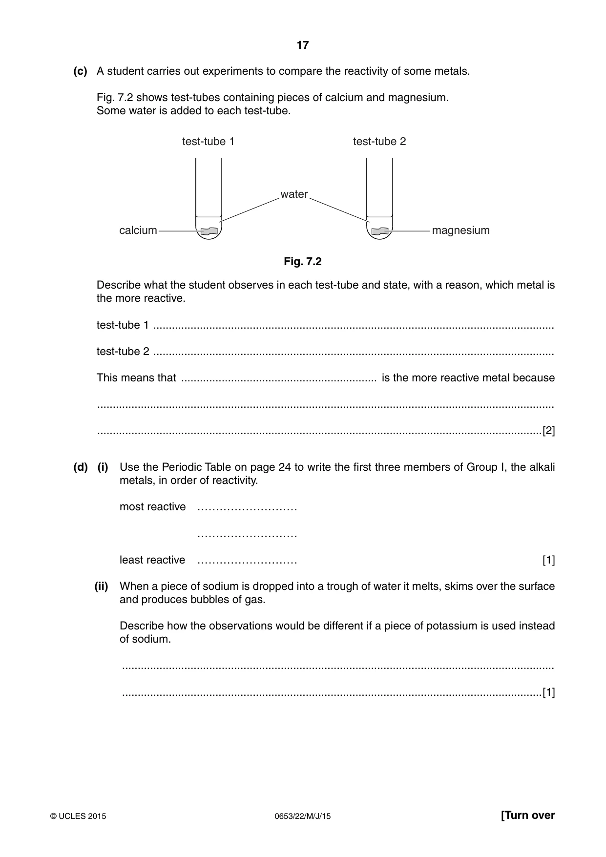 Cambridge IGCSE Science - Combined 0653 2015 May/June Paper 2 · Variant 2 question paper, page 17 of 24