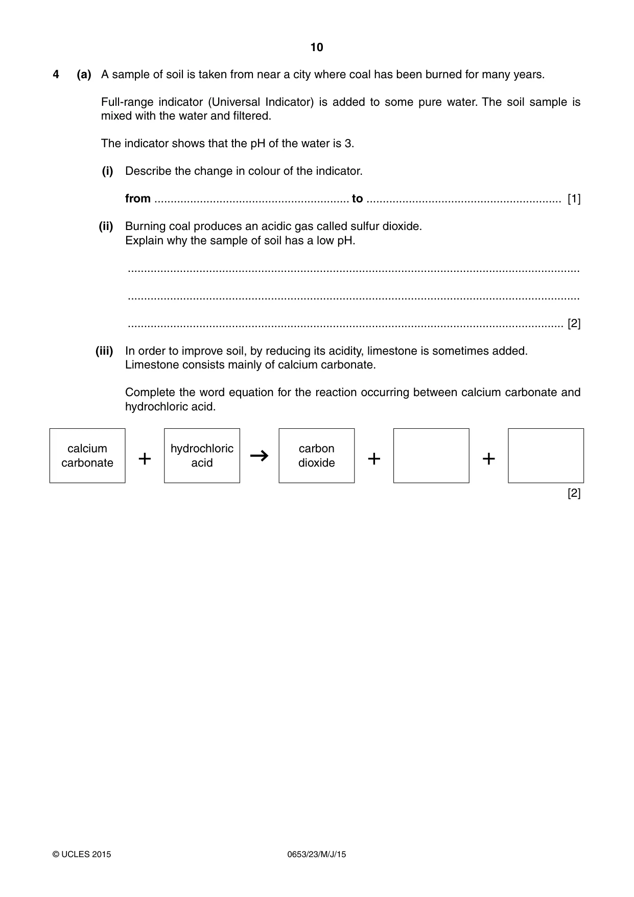 Cambridge IGCSE Science - Combined 0653 2015 May/June Paper 2 · Variant 3 question paper, page 10 of 24
