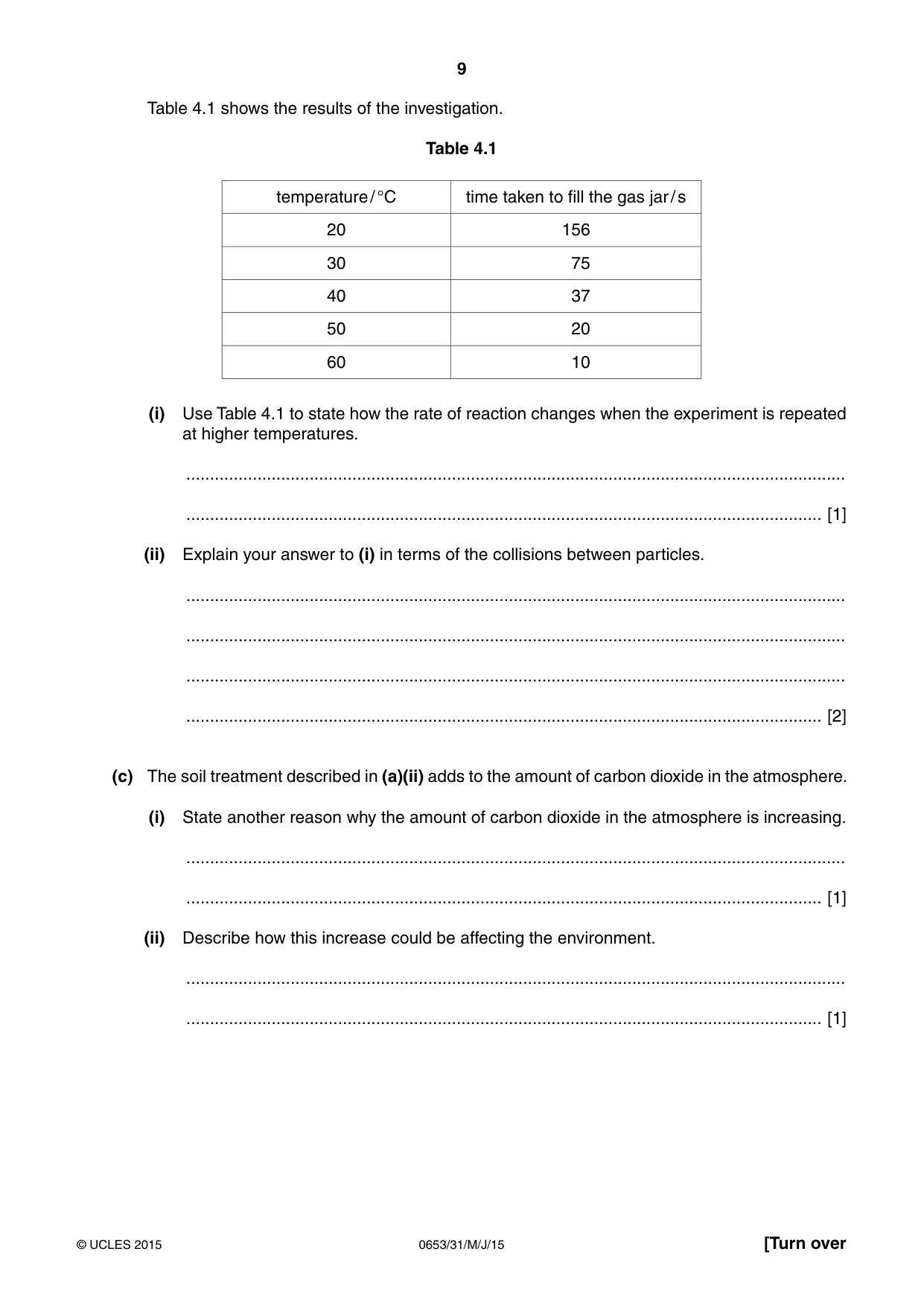 Cambridge IGCSE Science - Combined 0653 2015 May/June Paper 3 · Variant 1 question paper, page 9 of 20