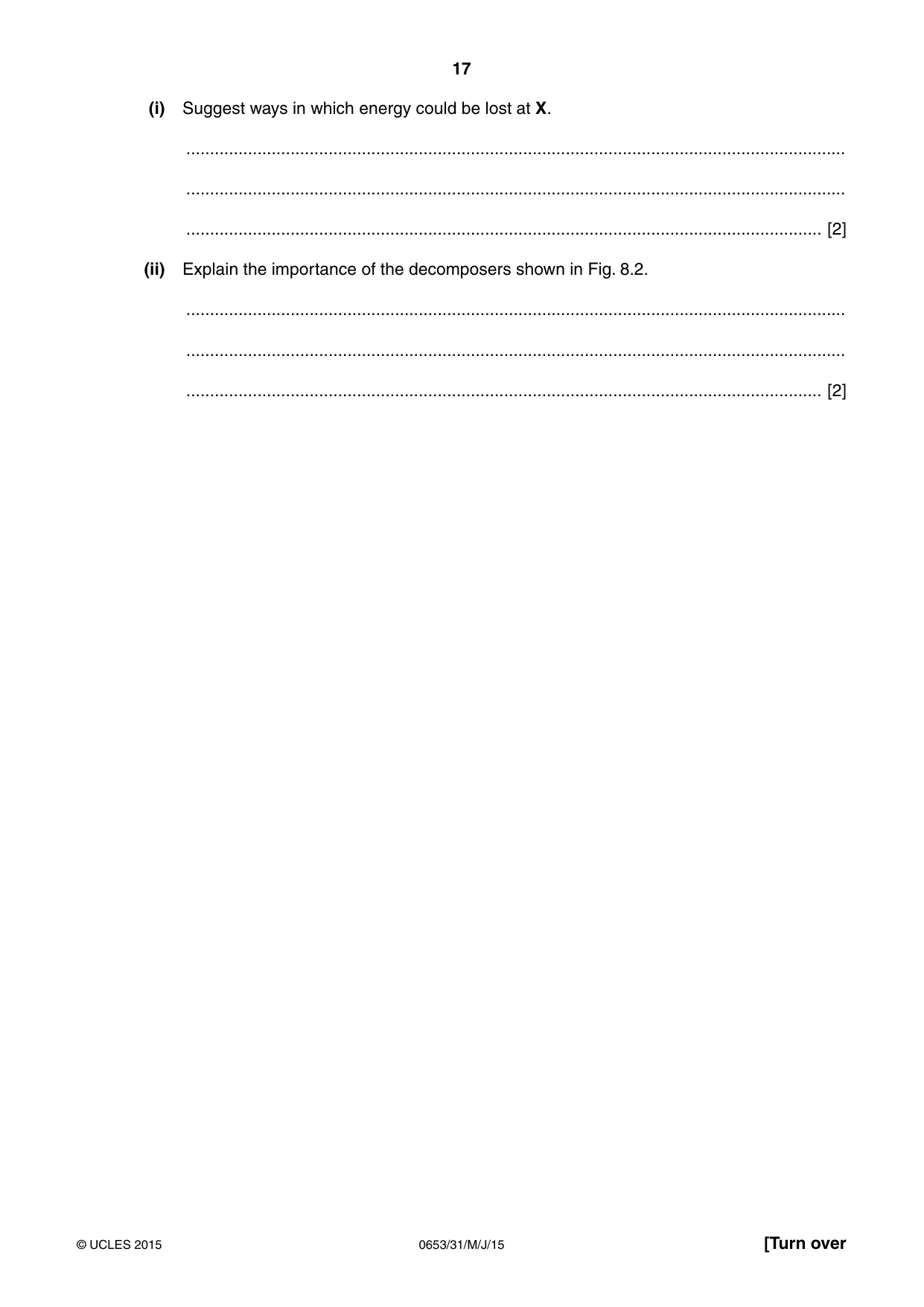 Cambridge IGCSE Science - Combined 0653 2015 May/June Paper 3 · Variant 1 question paper, page 17 of 20